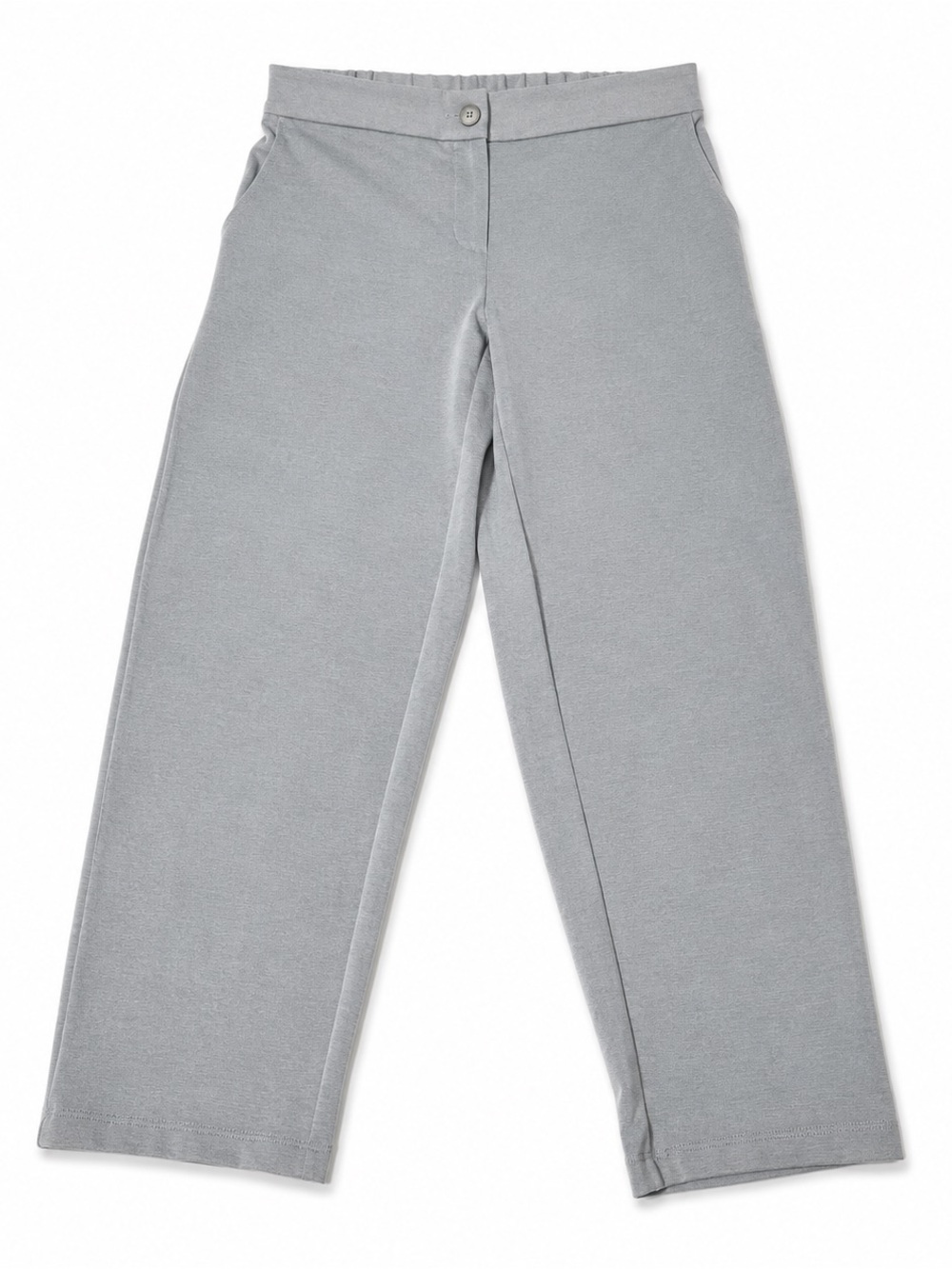 Eileen Fisher Pants Petite size S Gray Stretch Knit Straight Leg Elastic Waist